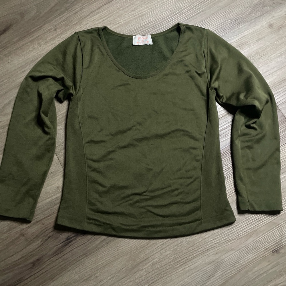 Olive Green Women's Long Sleeve Top